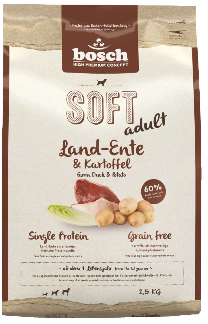bosch Hunde-Trockenfutter HPC Soft Land-Ente+Kartoffel